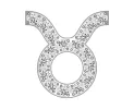Taurus Mini Zodiac Icon -Pavé/Silver sold by BaubleBar