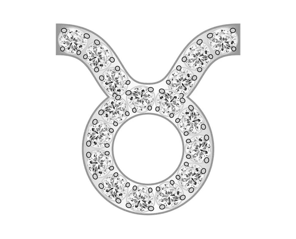 Taurus Mini Zodiac Icon -Pavé/Silver sold by BaubleBar