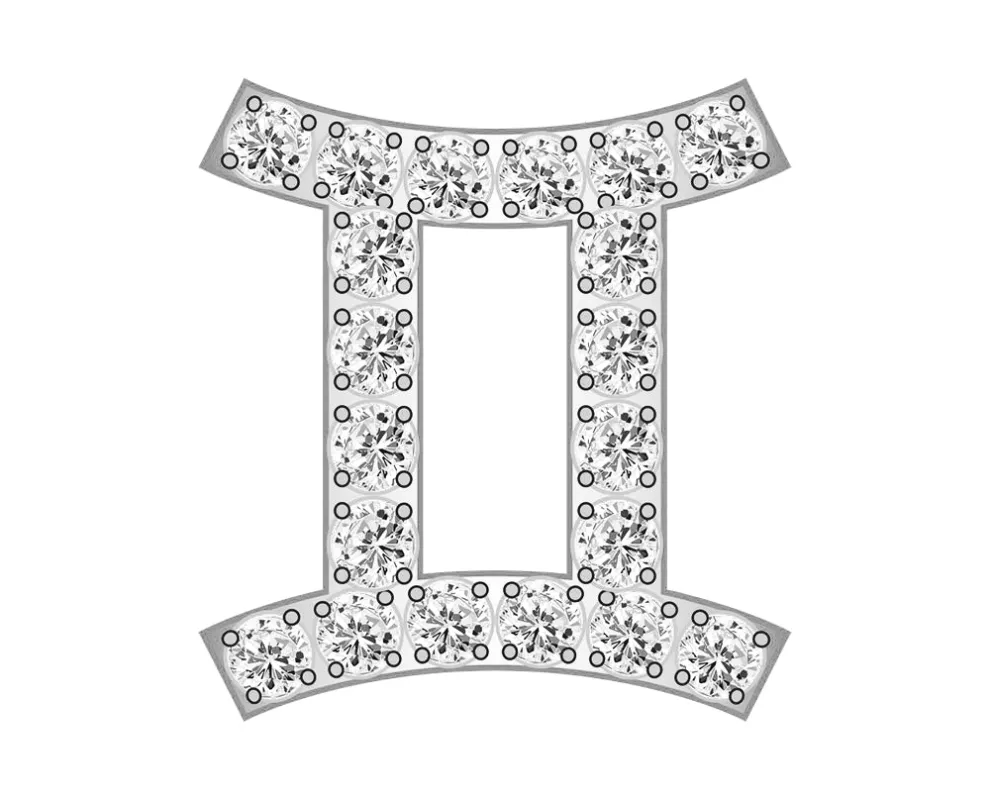 Gemini Mini Zodiac Icon - Pavé/Silver sold by BaubleBar