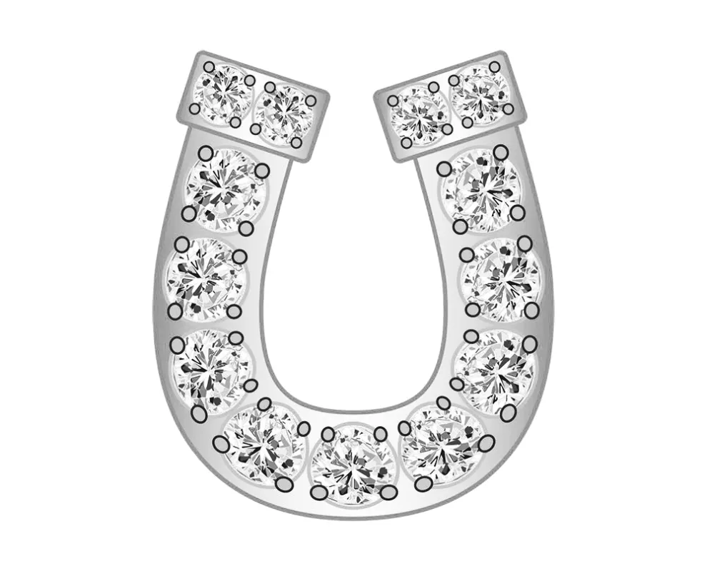 Mini Horseshoe Icon - Clear/Silver sold by BaubleBar