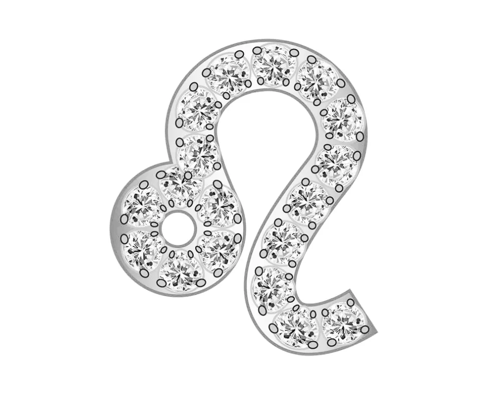 Leo Mini Zodiac Icon - Pavé/Silver sold by BaubleBar