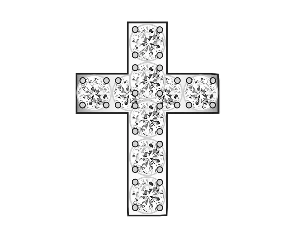 Mini Cross Icon - Clear/Silver sold by BaubleBar