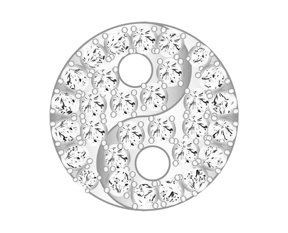 Mini Yin Yang Icon - Clear/Silver sold by BaubleBar