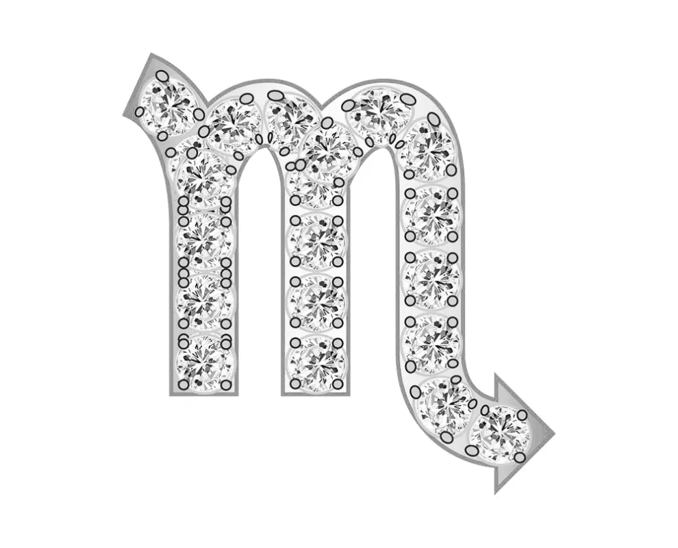 Scorpio Mini Zodiac Icon - Pavé/Silver sold by BaubleBar