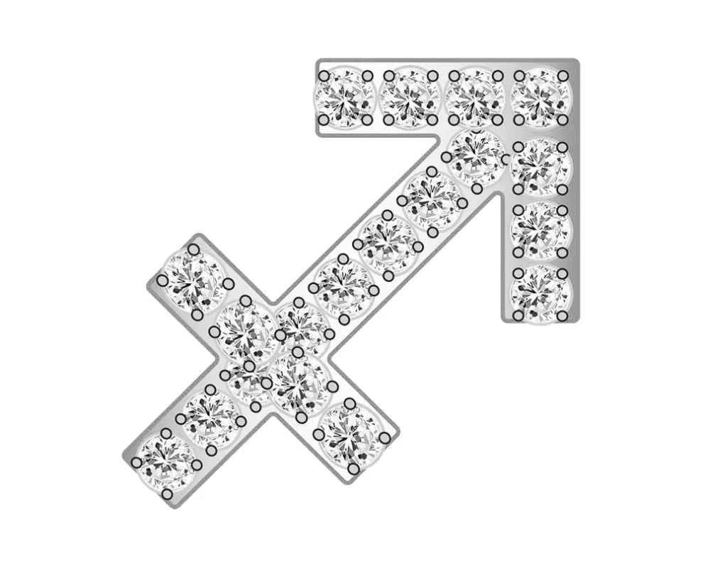 Sagittarius Mini Zodiac  Icon - Pavé/Silver sold by BaubleBar