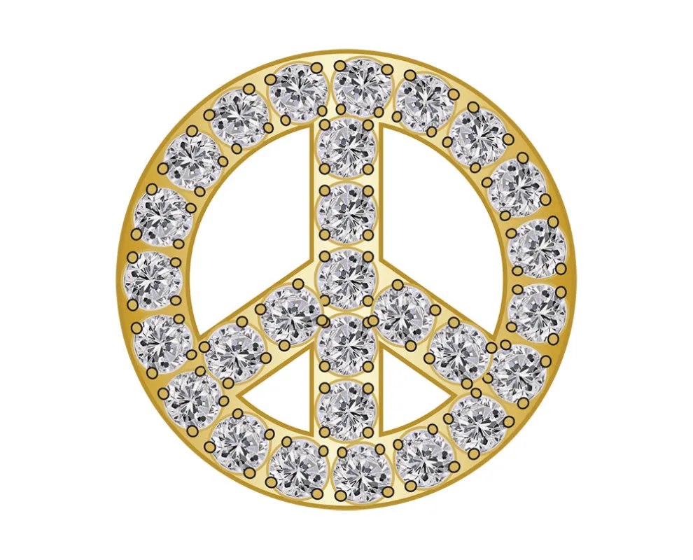 Mini Peace Icon - Clear/Gold sold by BaubleBar