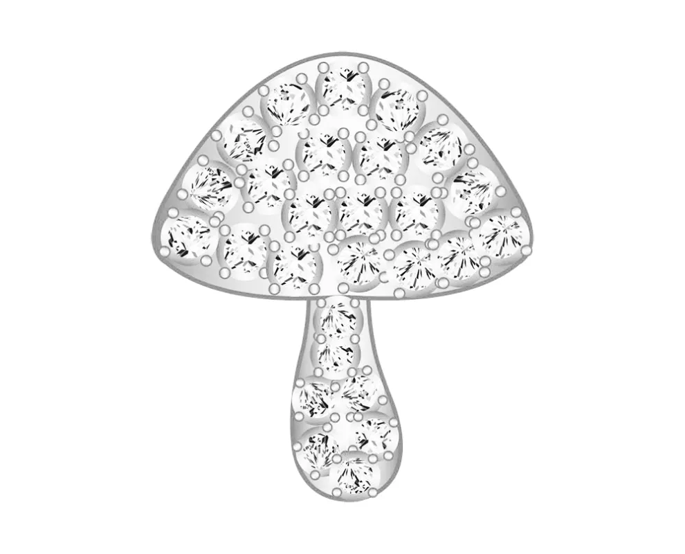 Mini Mushroom Icon - Clear/Silver sold by BaubleBar