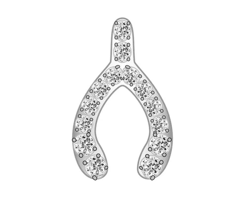 Mini Wishbone Icon - Clear/Silver sold by BaubleBar