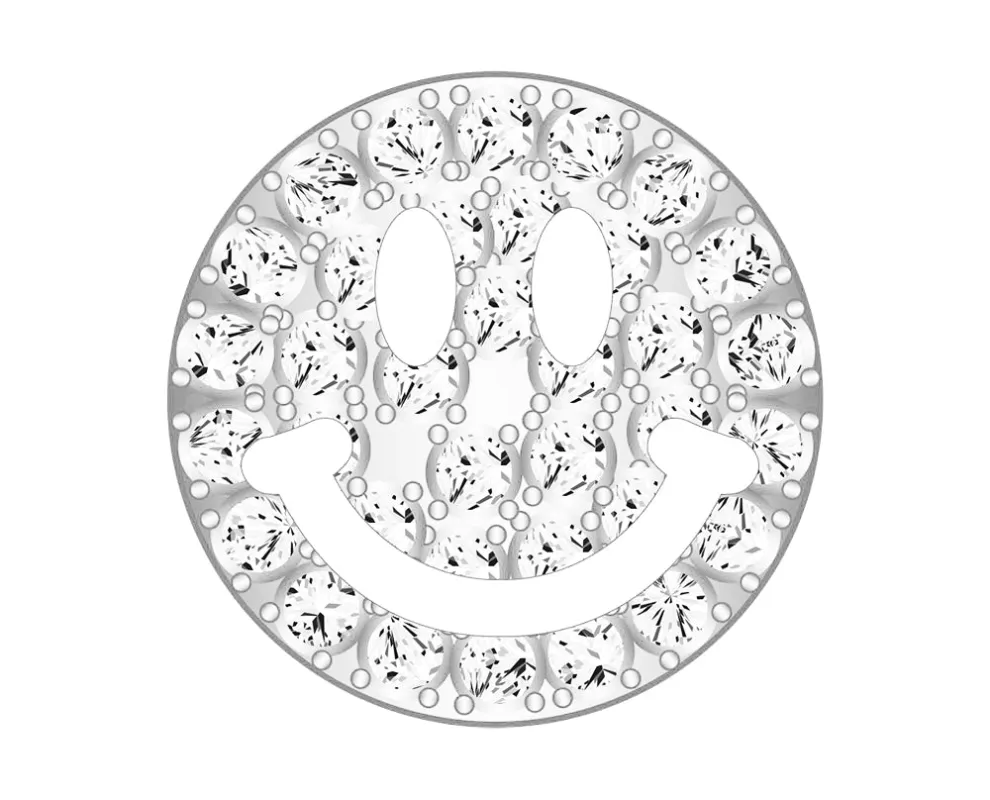 Mini Smiley Icon - Clear/Silver sold by BaubleBar