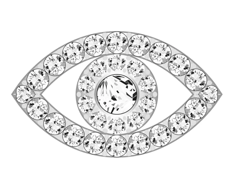 Mini Evil Eye Icon - Clear/Silver sold by BaubleBar