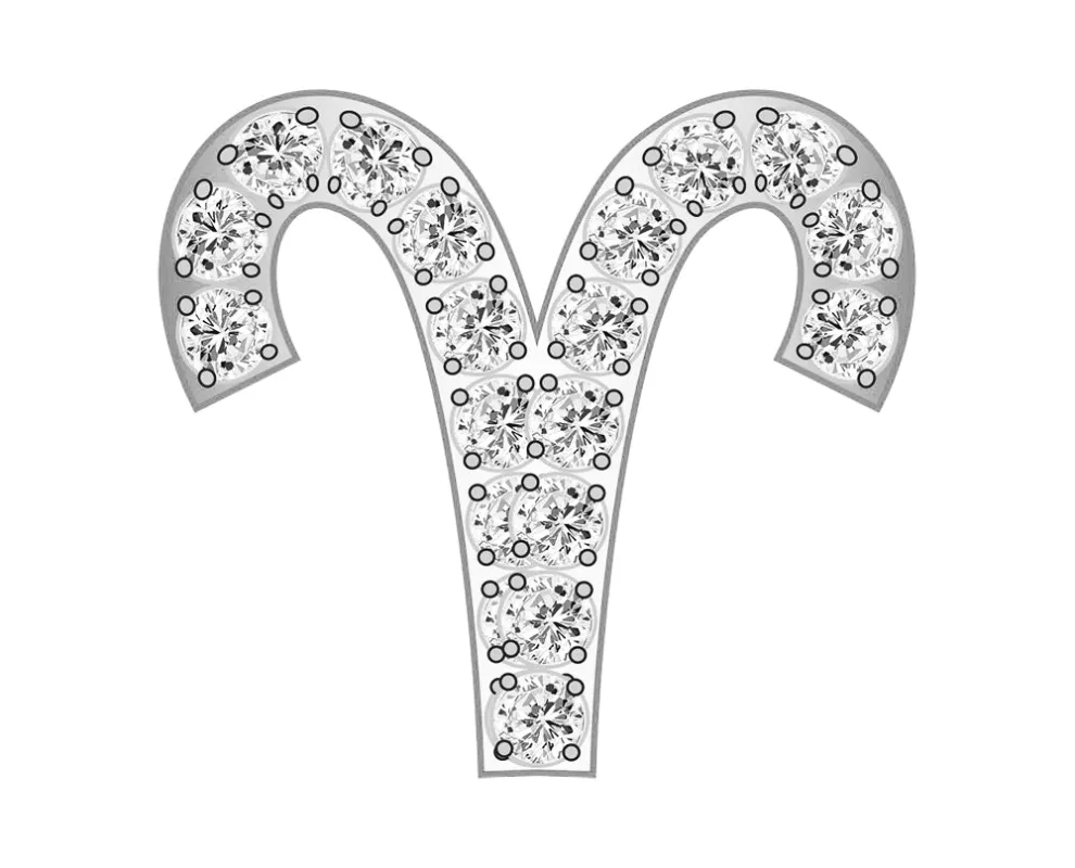 Aries Mini Zodiac Icon - Pavé/Silver sold by BaubleBar