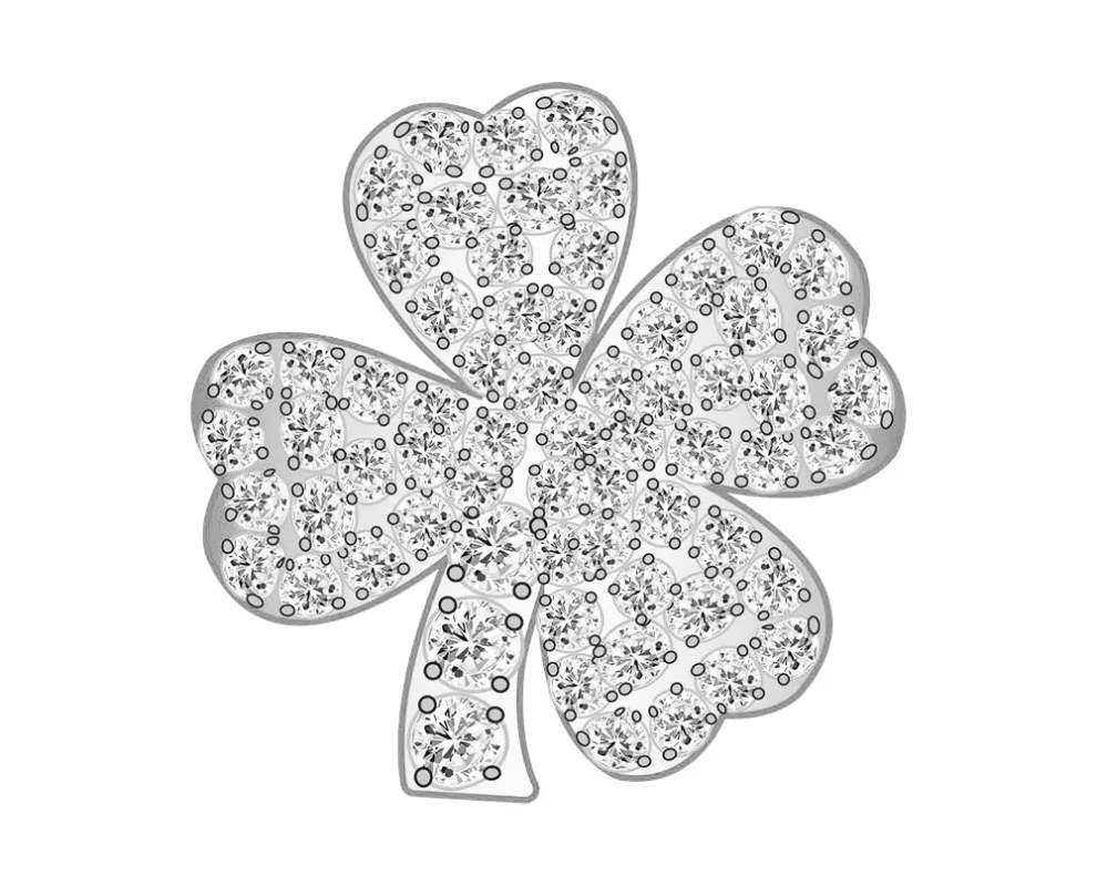 Mini Clover Icon - Clear/Silver sold by BaubleBar