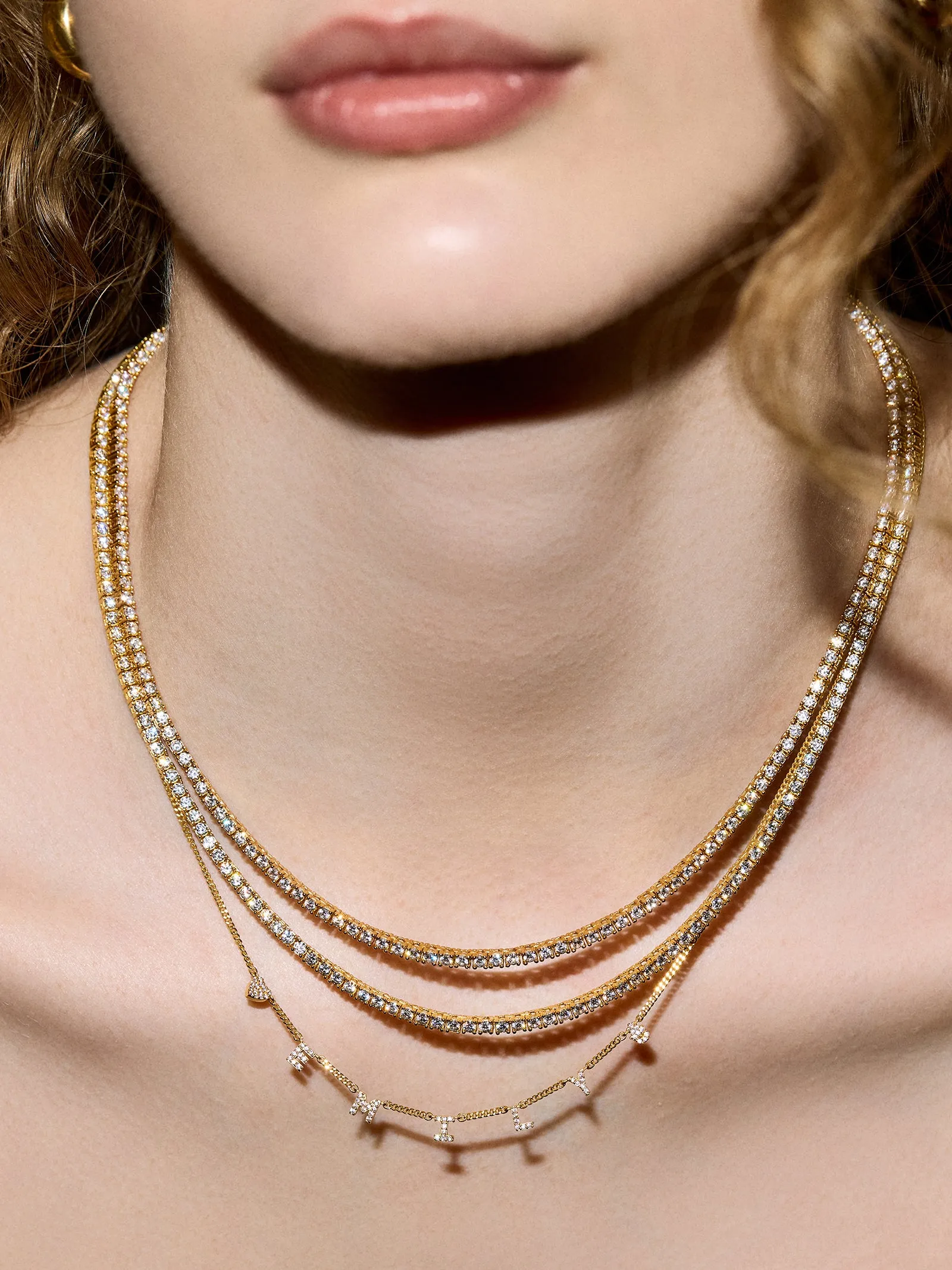 Mini Sterling Silver Custom Icon Necklace - Sterling Silver. Pavé Cubic Zirconia Stones sold by BaubleBar product image thumbnail 2