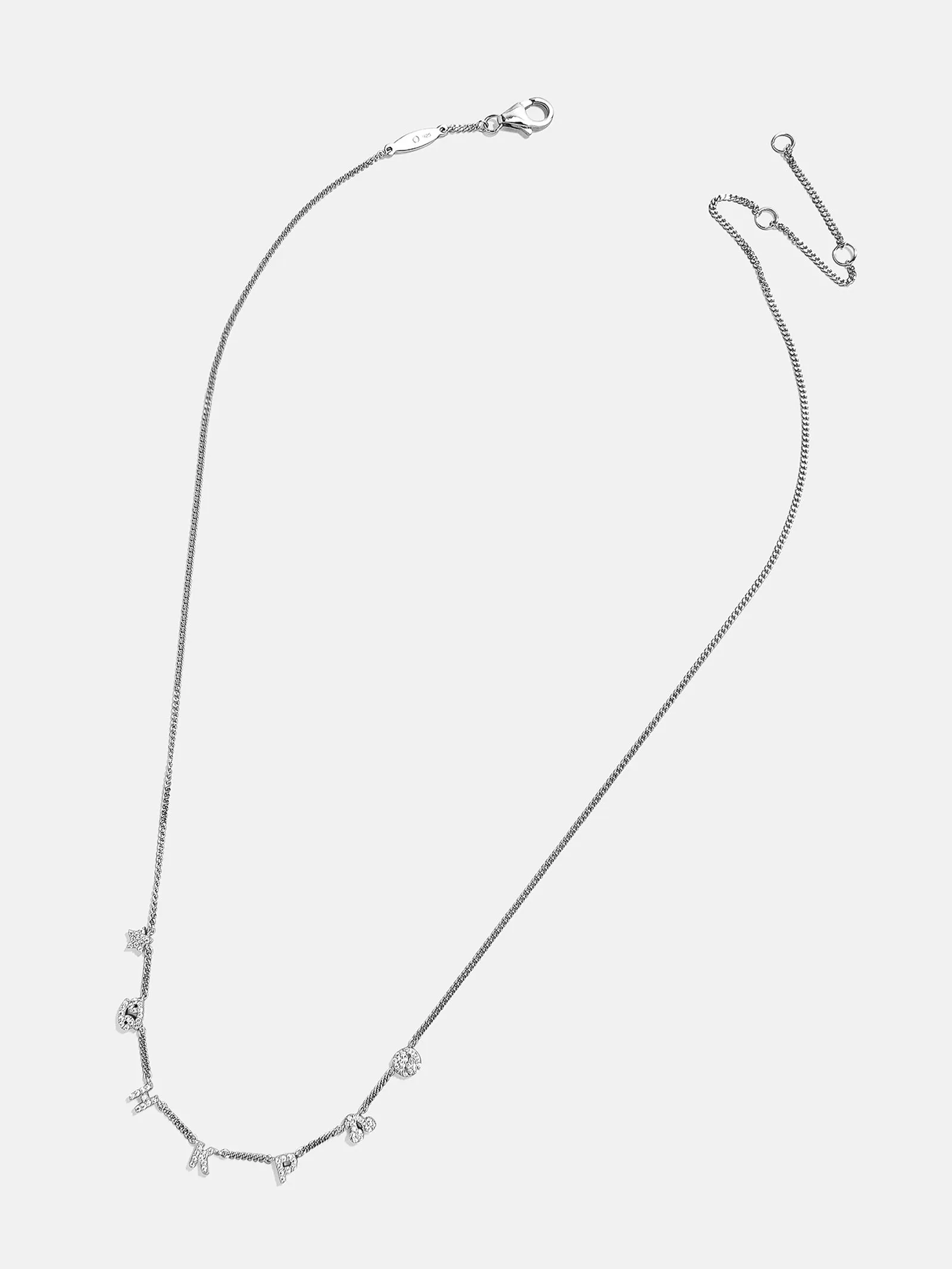 Mini Sterling Silver Custom Icon Necklace - Sterling Silver. Pavé Cubic Zirconia Stones sold by BaubleBar product image thumbnail 3