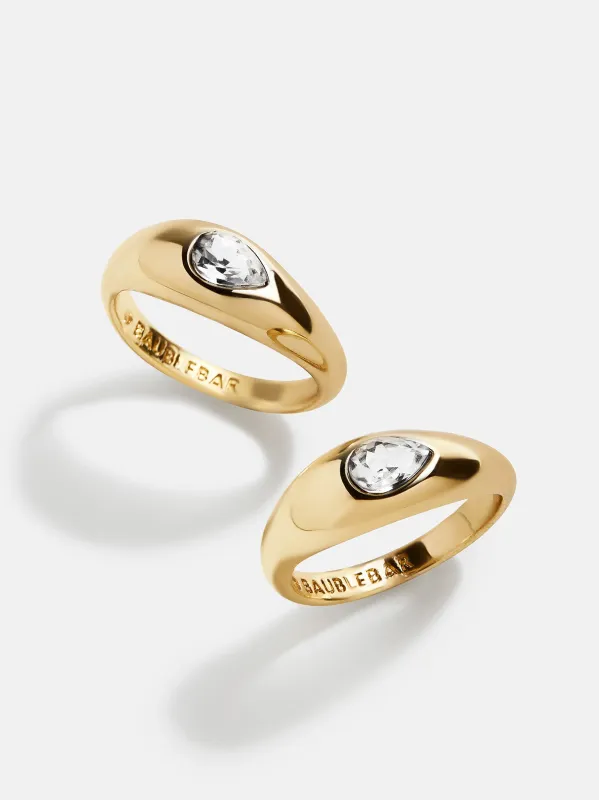 Vanessa Ring Set - Gold/Pavé sold by BaubleBar