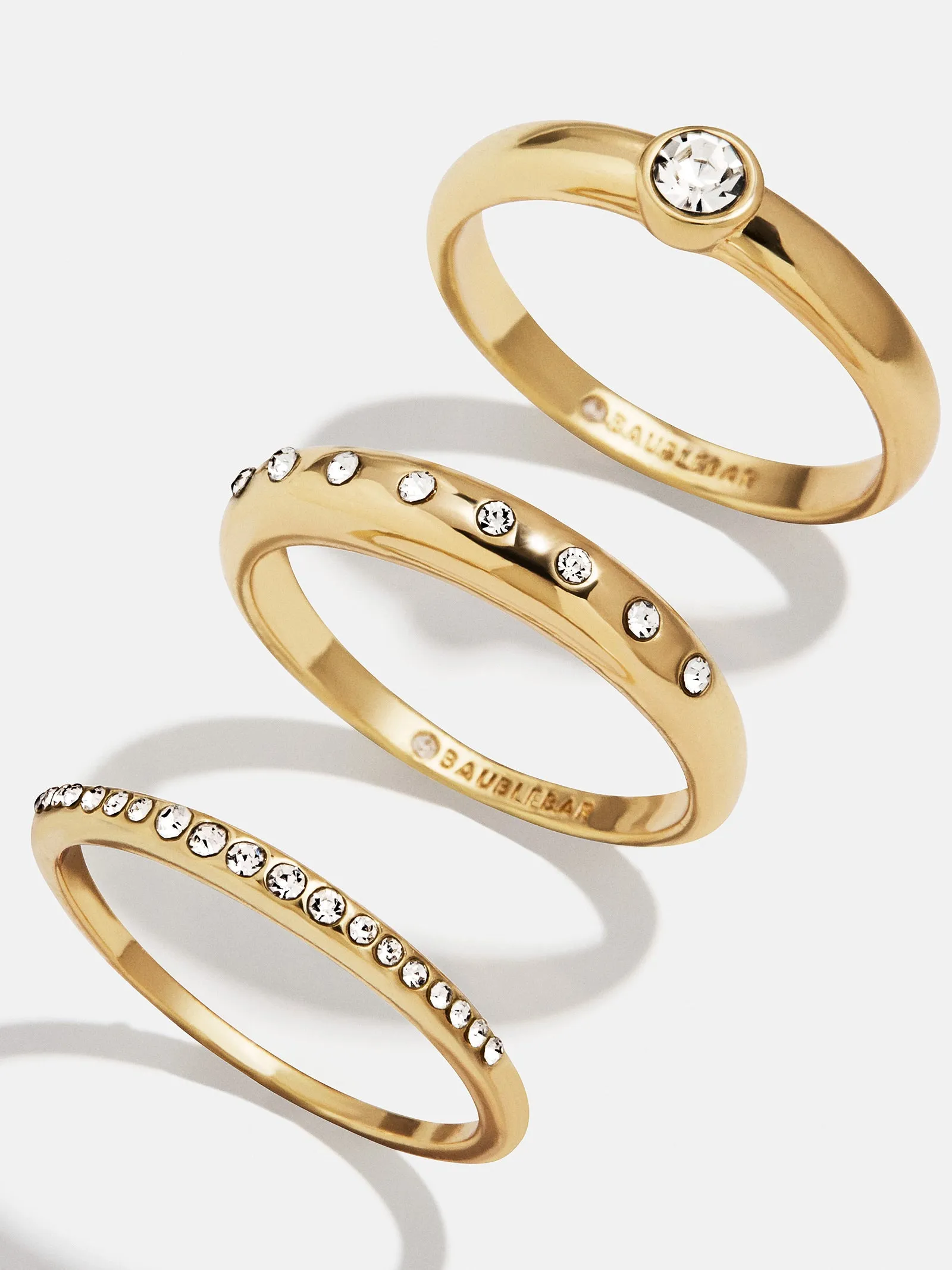 Jenny Ring Set - Gold/Pavé sold by BaubleBar