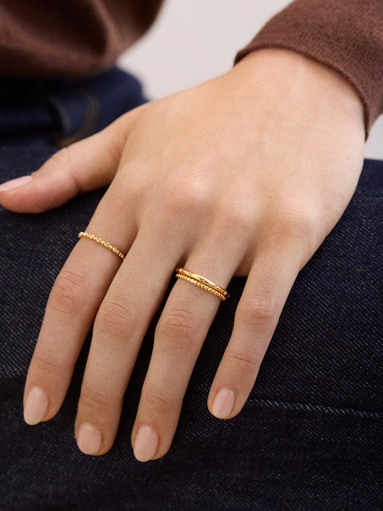 Gabriela Ring Set - Gold/Pavé sold by BaubleBar product image thumbnail 2