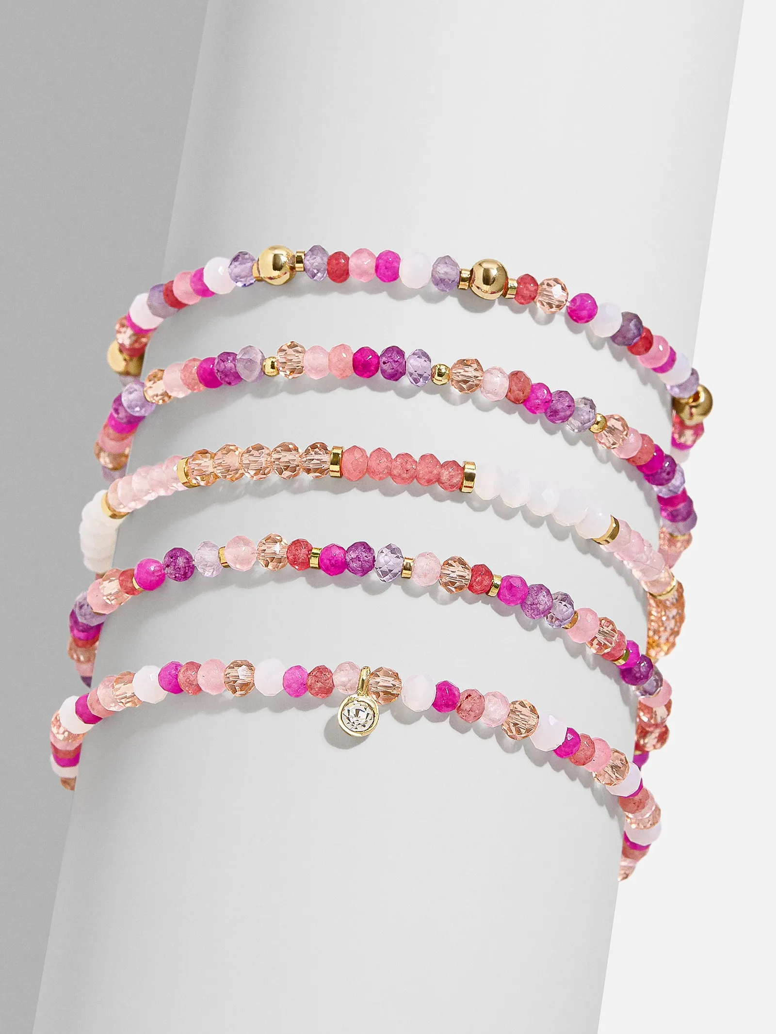 Indya Semi-Precious Layered Bracelet Set - Pink Multi sold by BaubleBar