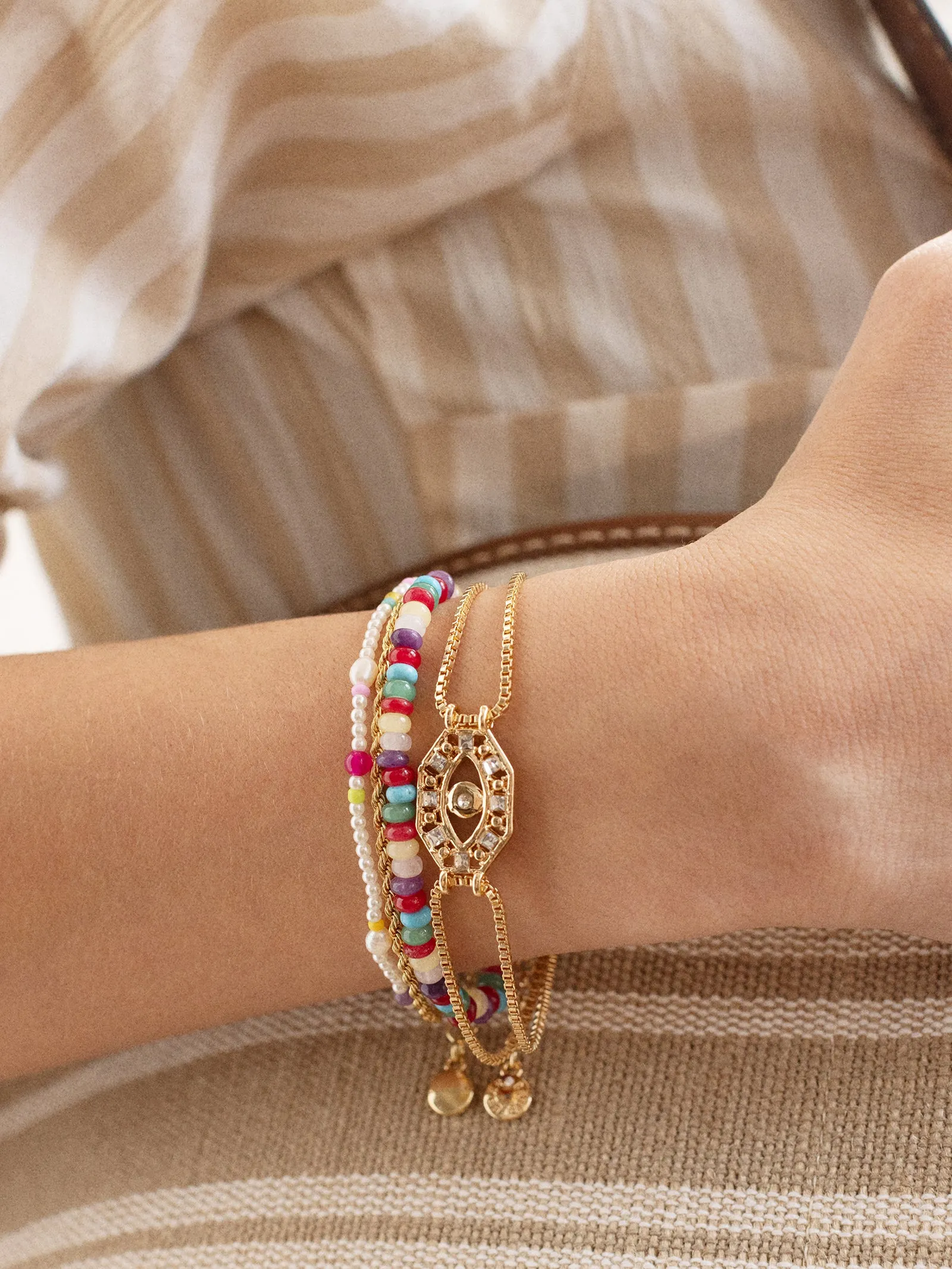 Evil Eye Reversible Bracelet - Gold/Multi sold by BaubleBar product image thumbnail 2