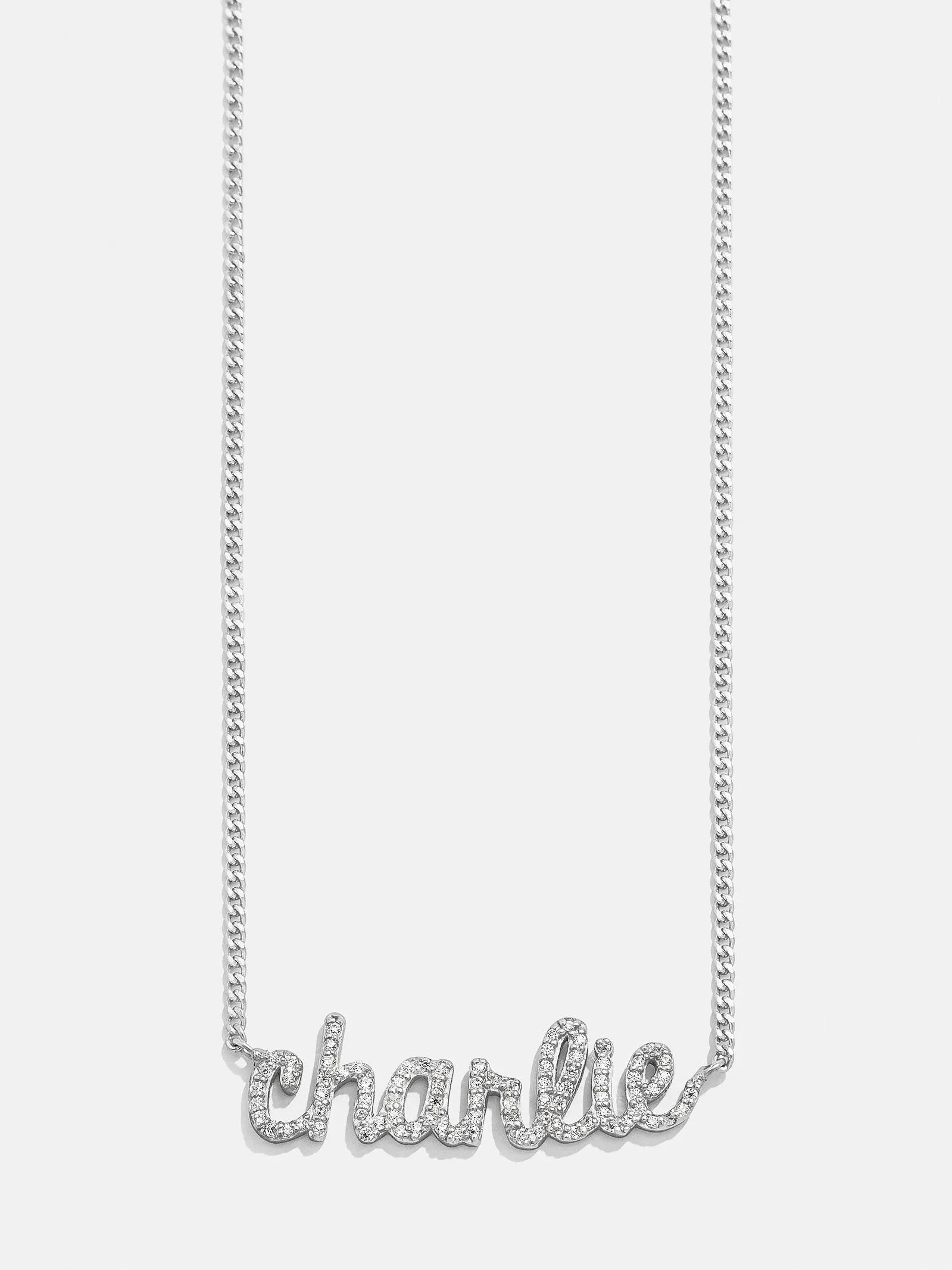18K Custom Nameplate Necklace - Classic Script Font sold by BaubleBar product image thumbnail 3