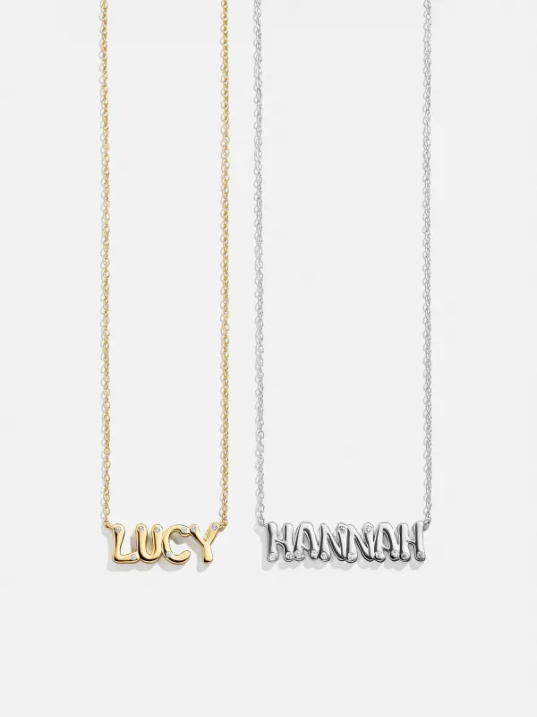 18K Gold Custom Nameplate Necklace - Bubble sold by BaubleBar