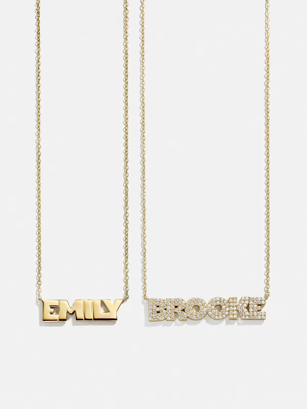 18K Gold Custom Nameplate Necklace - Bold sold by BaubleBar