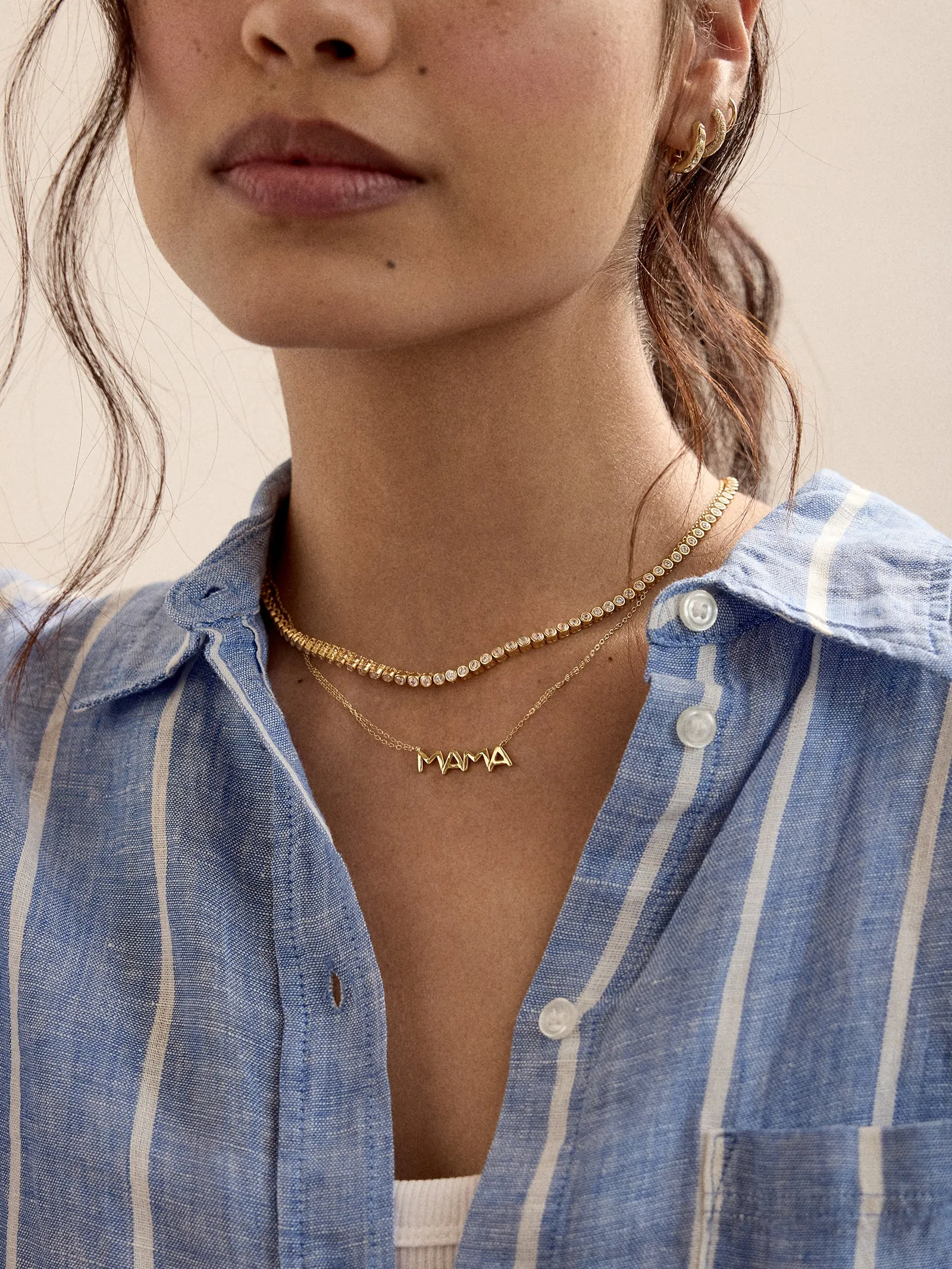 18K Gold Custom Nameplate Necklace - Organic sold by BaubleBar product image thumbnail 2