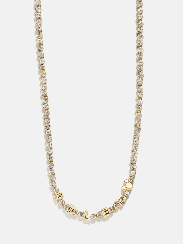 Disney Mickey Mouse Bezel Custom Tennis Necklace - Gold/Pavé sold by BaubleBar