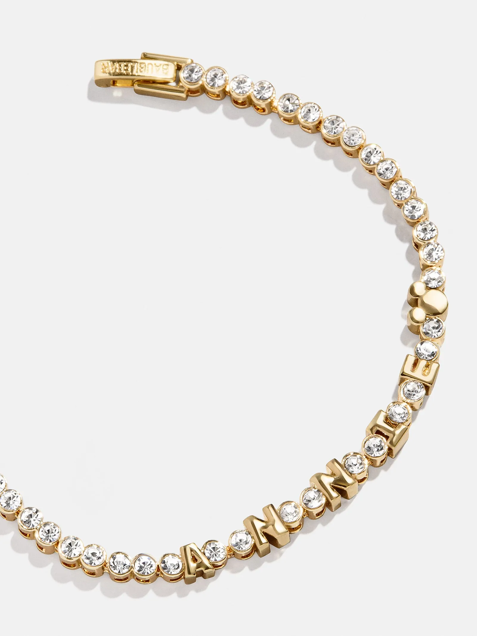 Disney Mickey Mouse Bezel Custom Tennis Bracelet - Gold/Pavé sold by BaubleBar