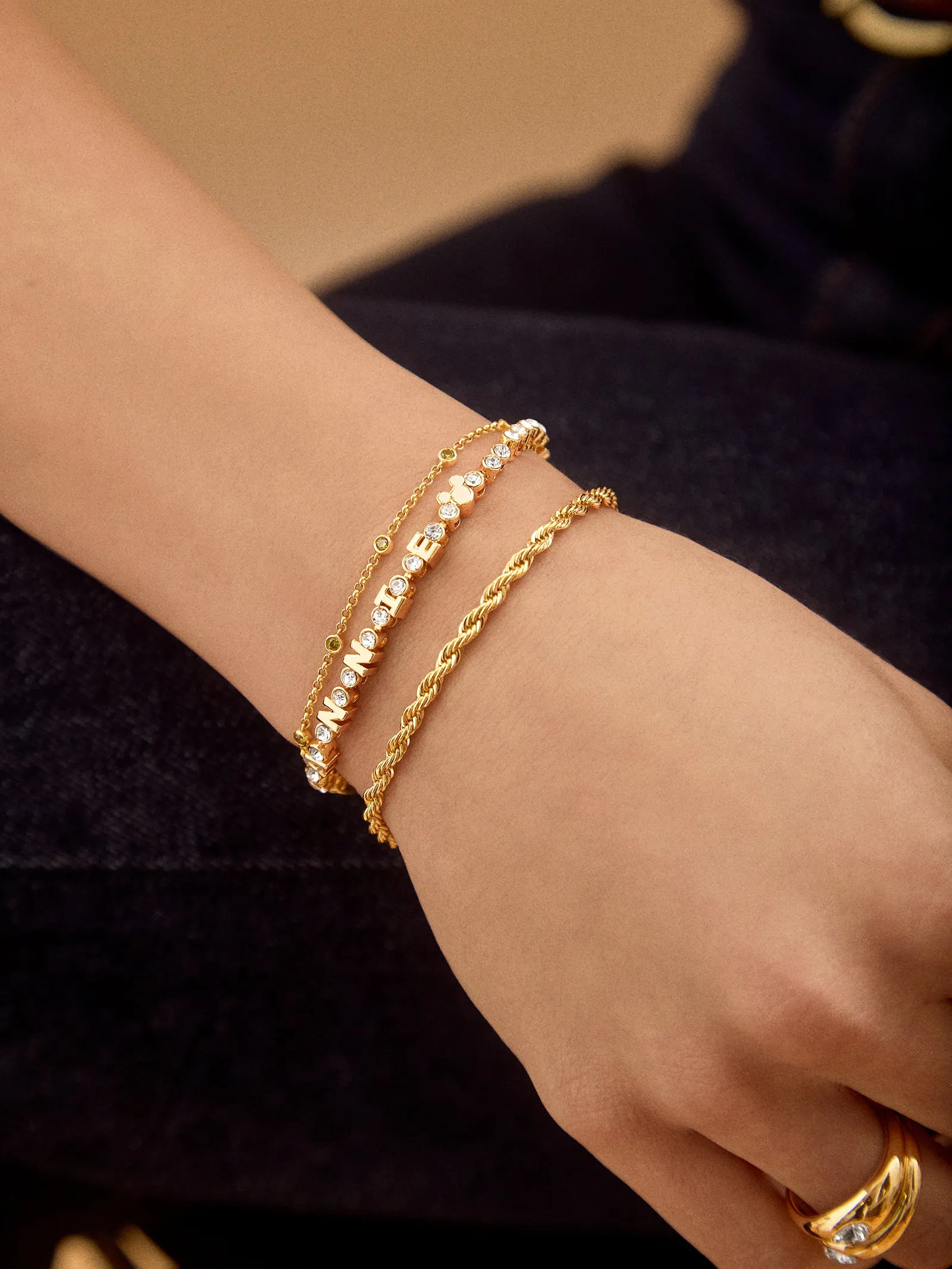 Disney Mickey Mouse Bezel Custom Tennis Bracelet - Gold/Pavé sold by BaubleBar product image thumbnail 2