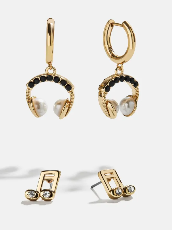 Volume Up Earring Set - Headphones sold by BaubleBar
