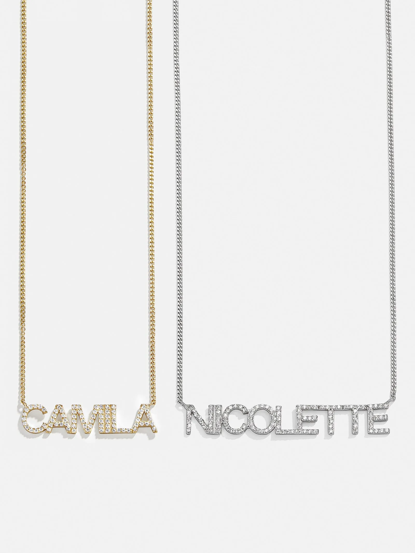 18K Gold Custom Nameplate Necklace - Block sold by BaubleBar