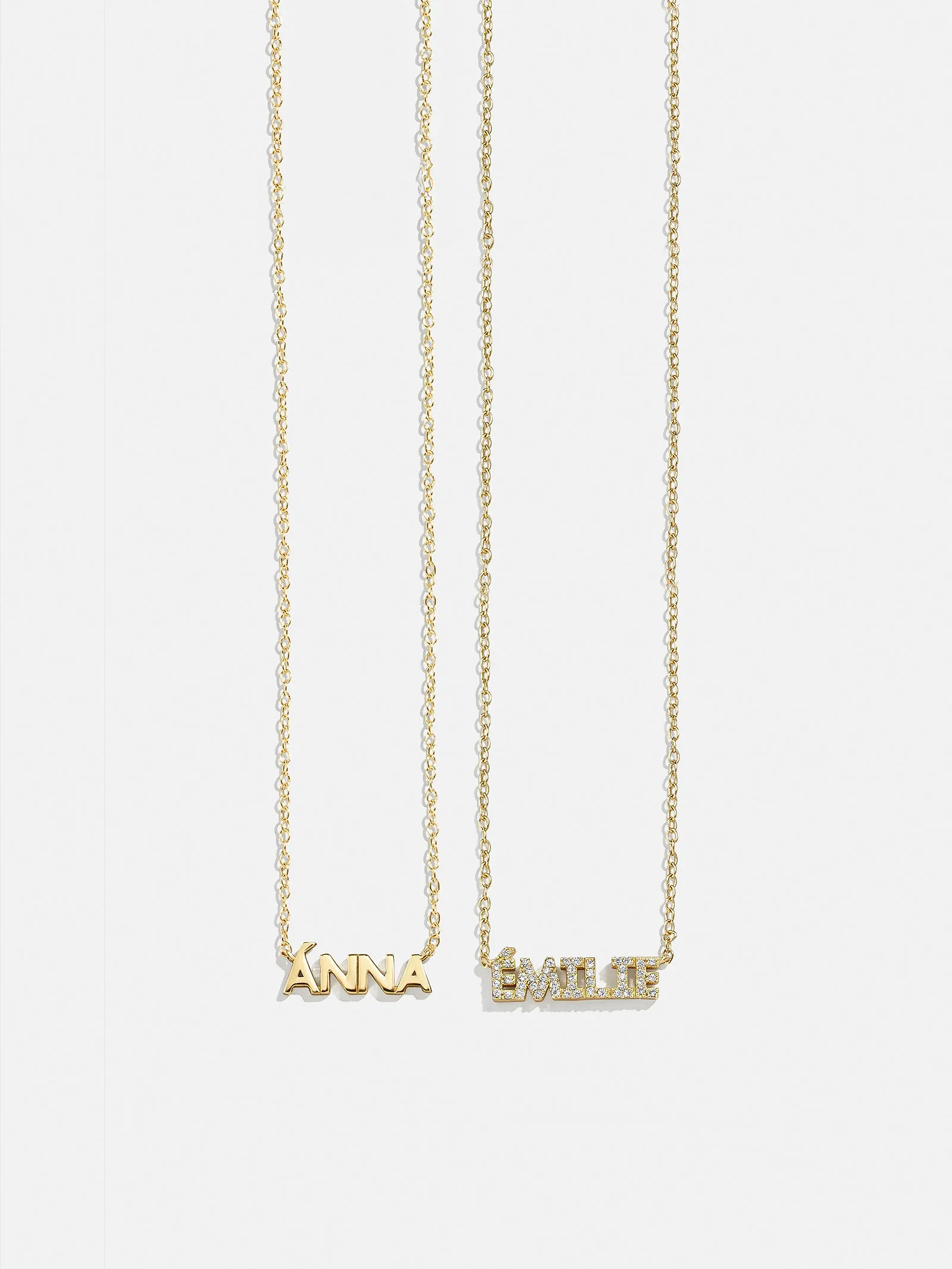 18K Gold Custom Nameplate Necklace - Mini Block sold by BaubleBar