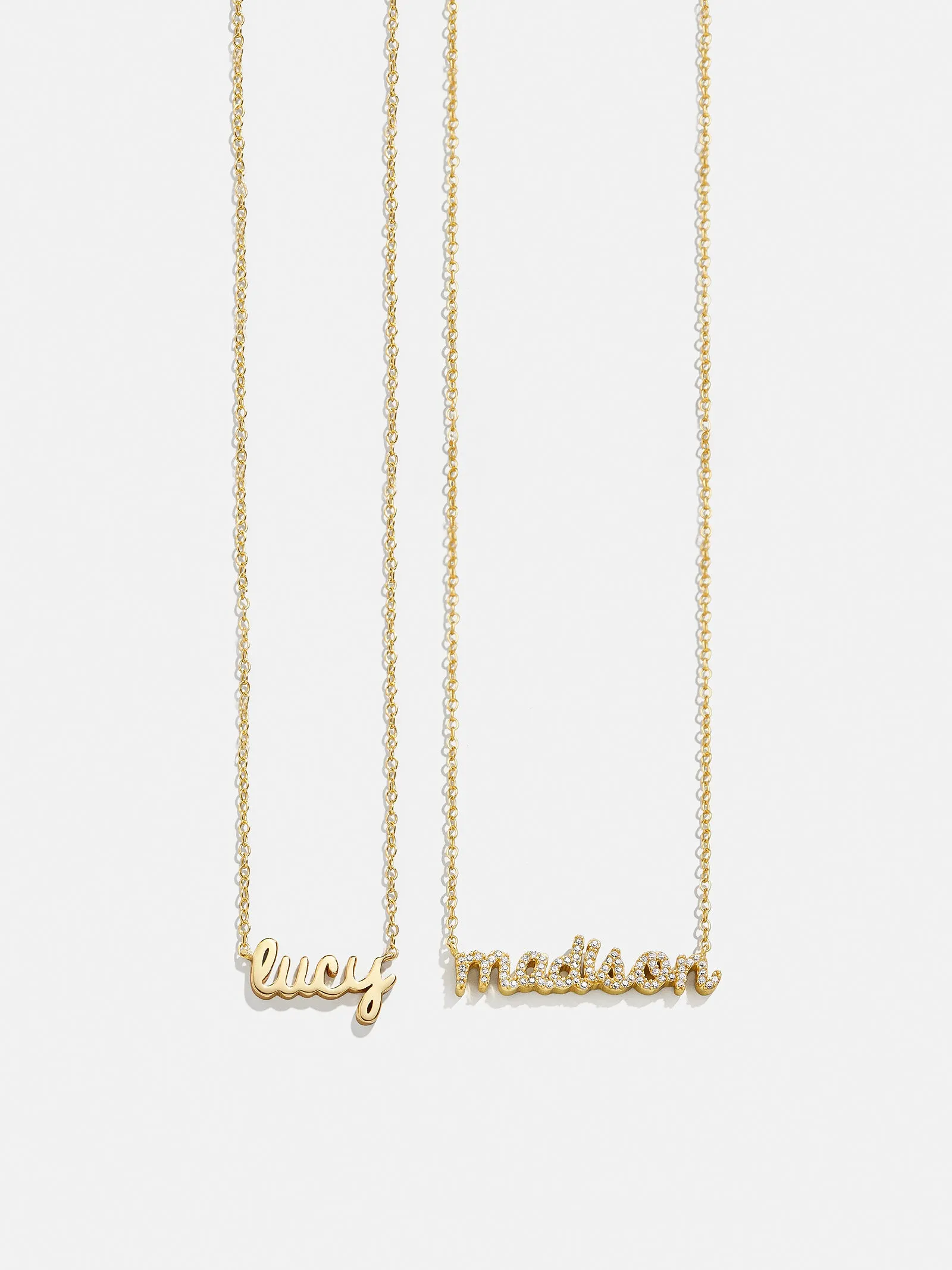 14K Gold Custom Nameplate Necklace - Mini Script sold by BaubleBar