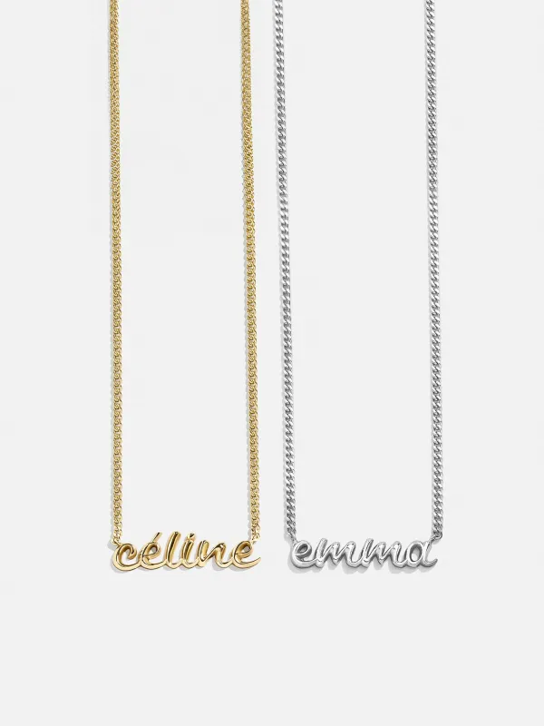 18K Gold Custom Nameplate Necklace - 3D Script sold by BaubleBar