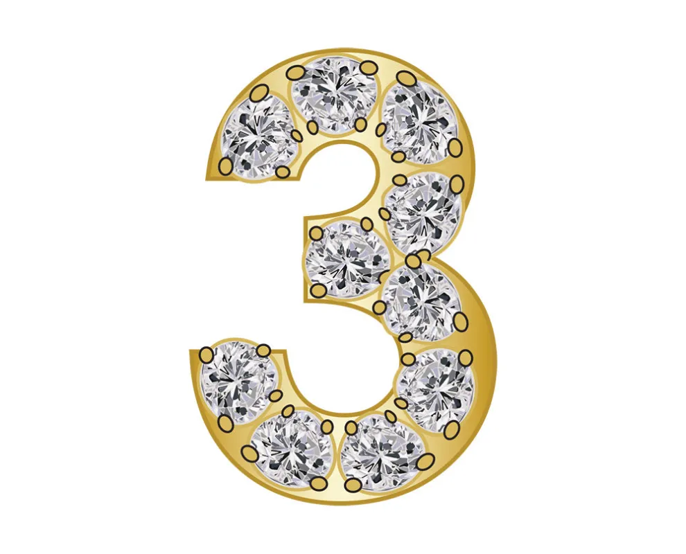 Pavé Number Icon - 3 sold by BaubleBar
