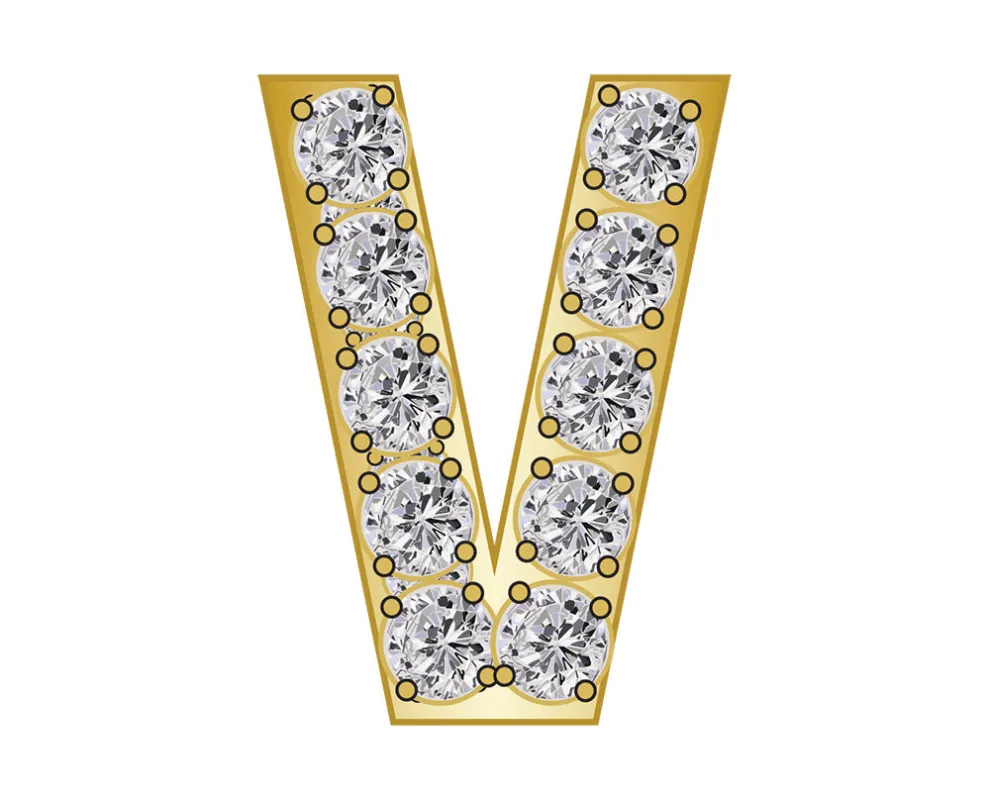 Pavé Initial Icon - V sold by BaubleBar