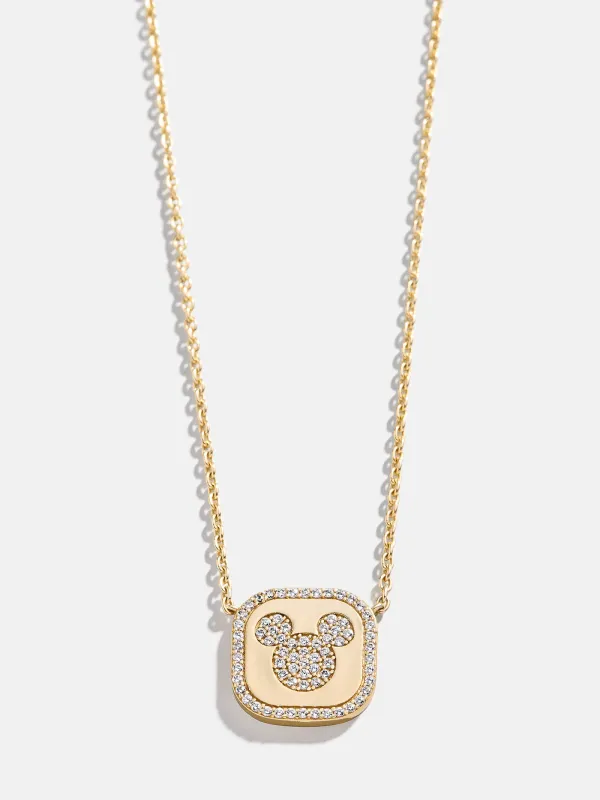 Disney Mickey Mouse 18K Gold Plated Sterling Silver Pendant Necklace - Gold/Pavé sold by BaubleBar