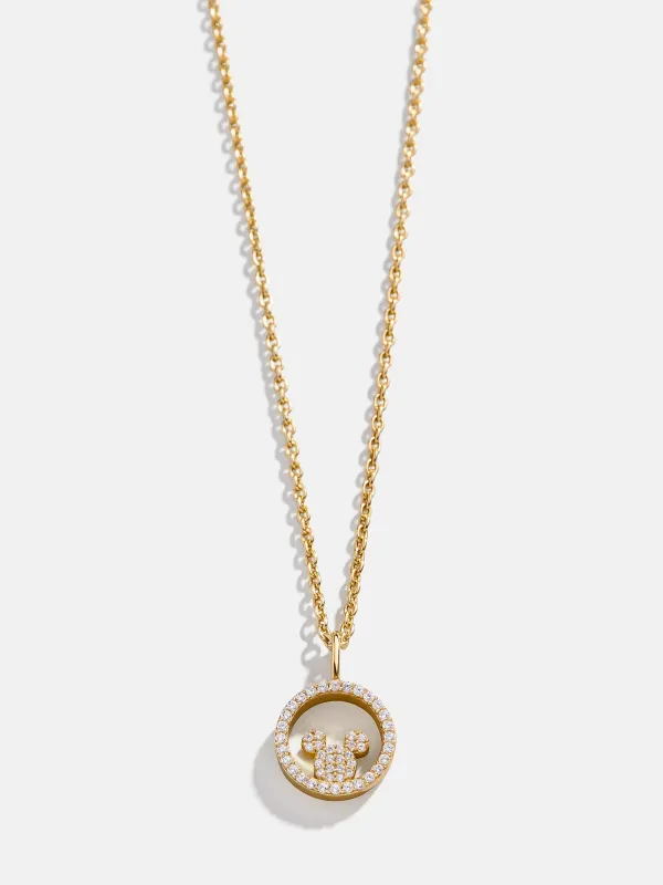 Disney Mickey Mouse 18K Gold Plated Sterling Silver Outline Pendant Necklace - Gold/Pavé sold by BaubleBar