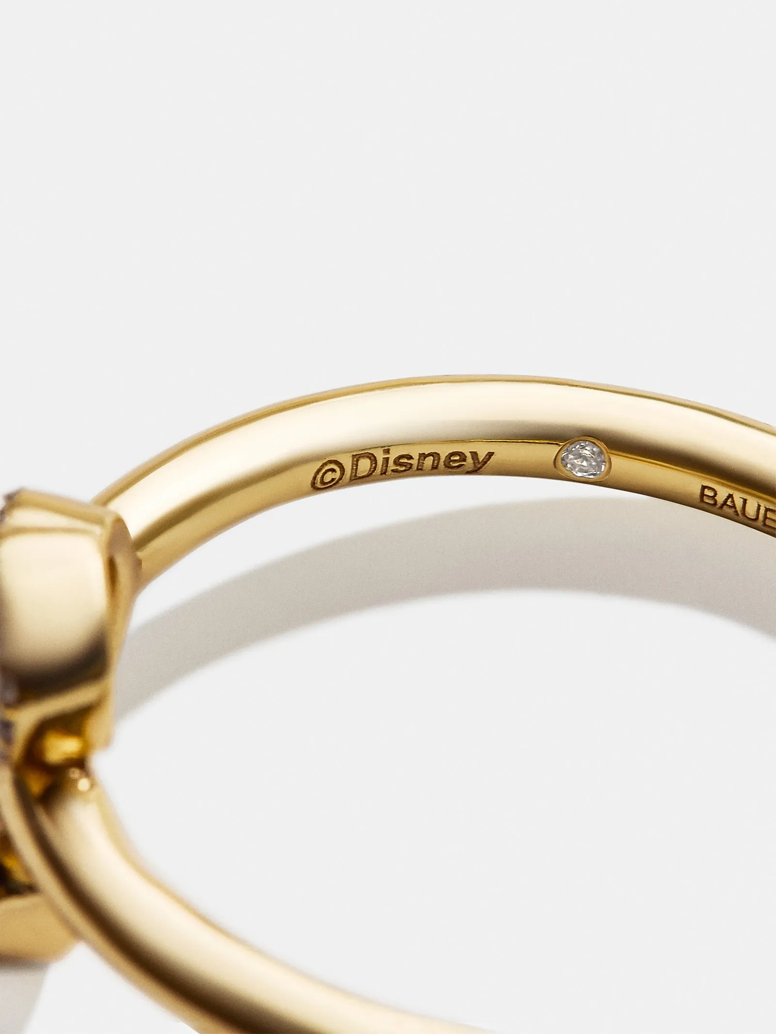 Disney Mickey Mouse 18K Gold Plated Sterling Silver Hoop Earrings - Gold/Pavé sold by BaubleBar product image thumbnail 3