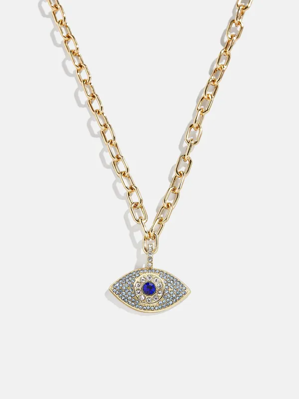 Eyes Out Necklace - Gold/Blue sold by BaubleBar