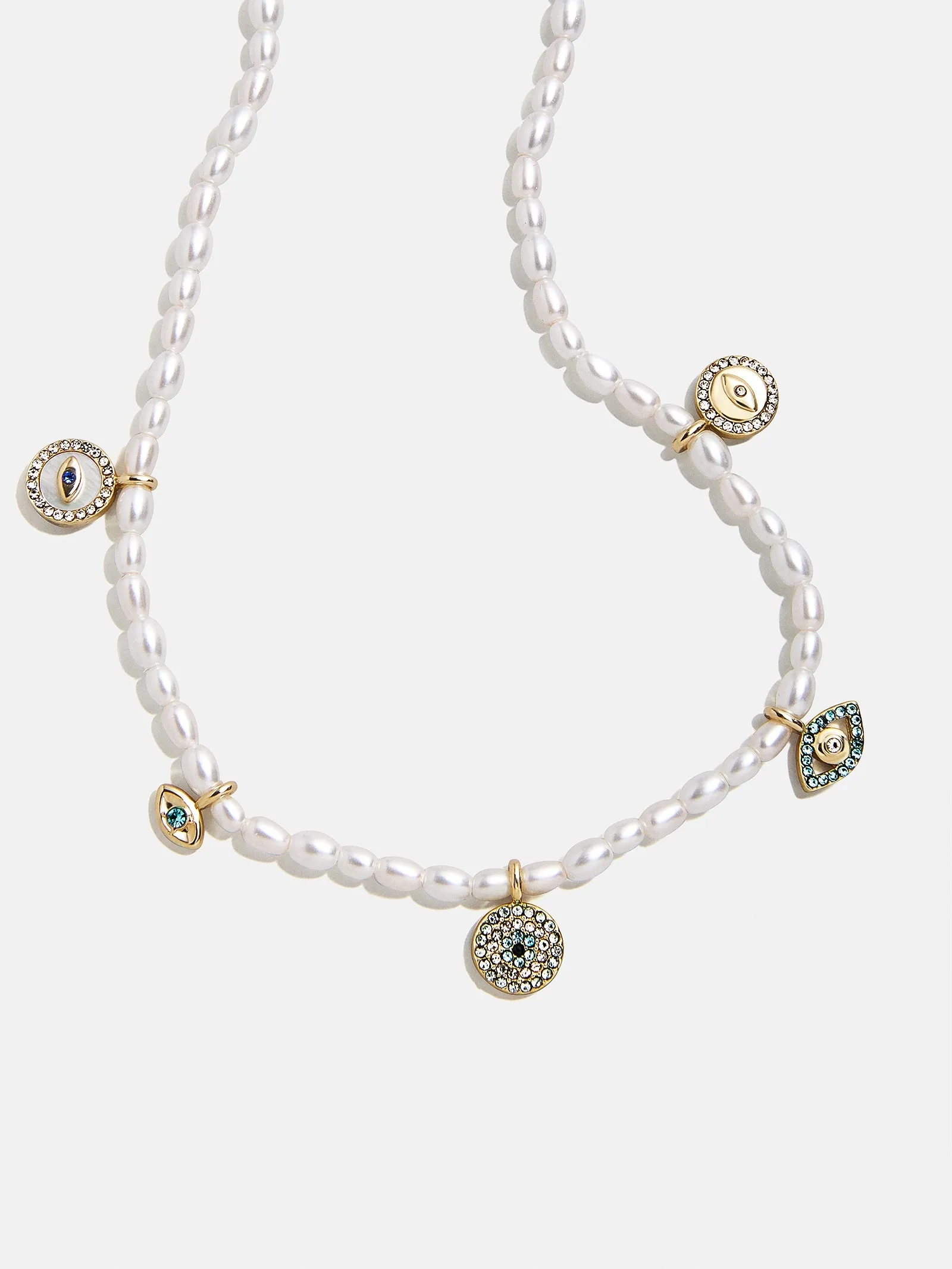 Frida Evil Eye Necklace - White/Blue sold by BaubleBar