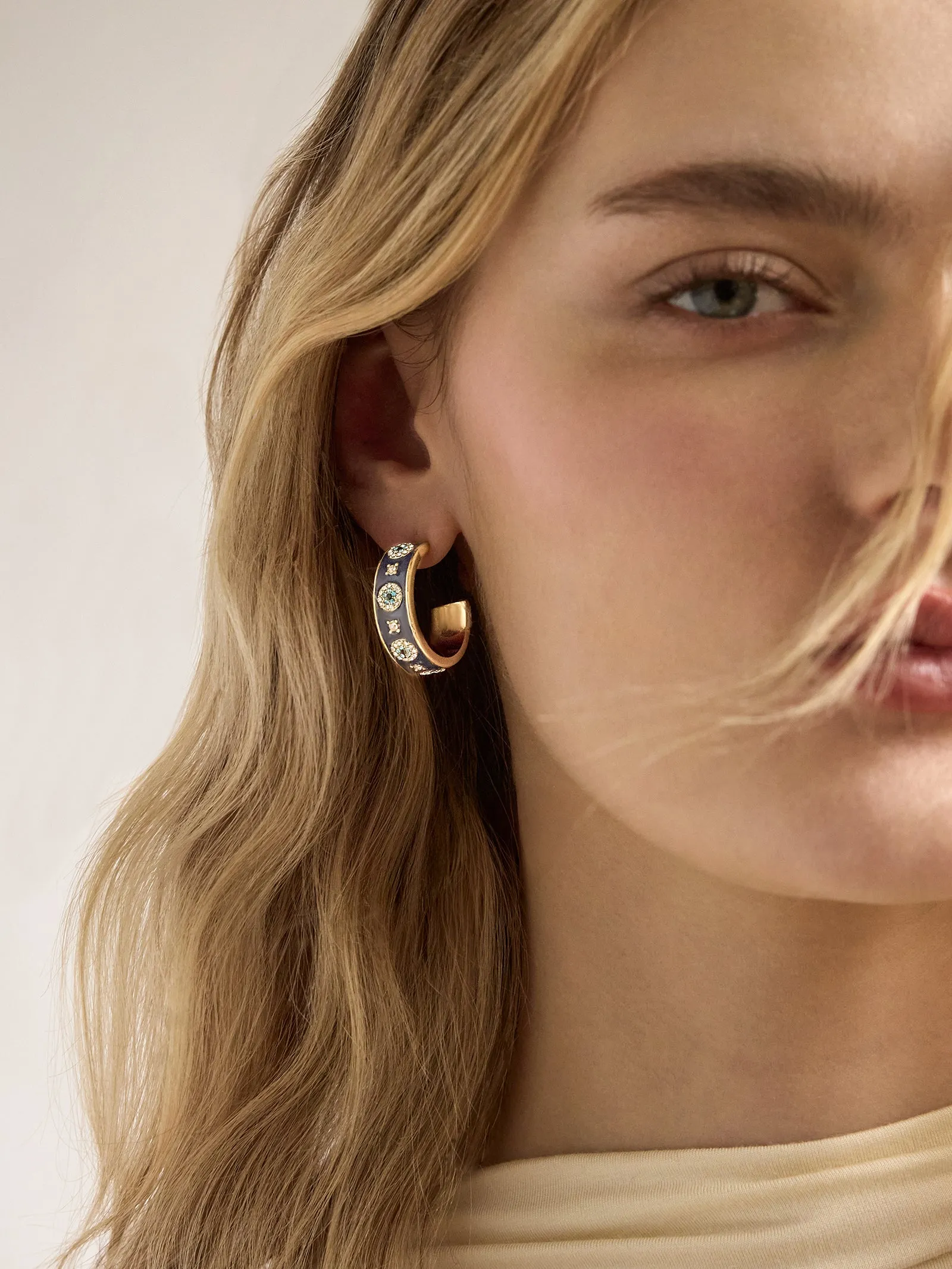 Eyes On Eyes Hoop Earrings - Evil Eye Hoop Earrings sold by BaubleBar product image thumbnail 2