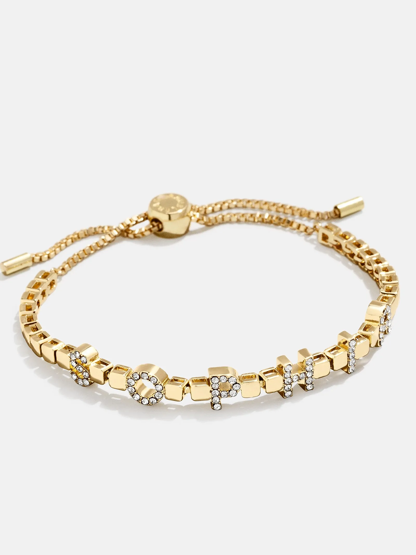 Custom Nameplate Tennis Bracelet - Gold/Pavé sold by BaubleBar