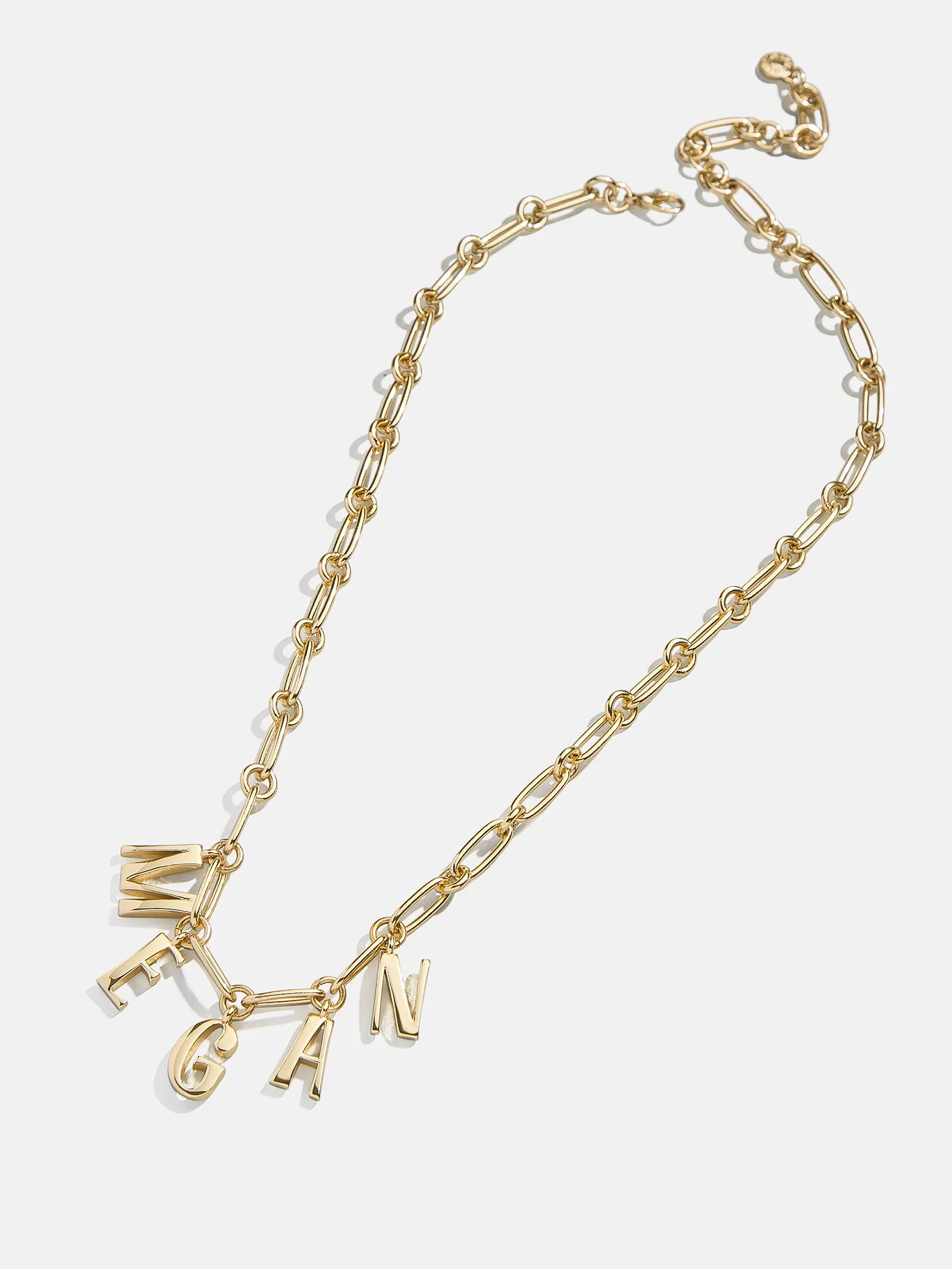 Chunky Spaced Letter Custom Necklace - Gold sold by BaubleBar product image thumbnail 3