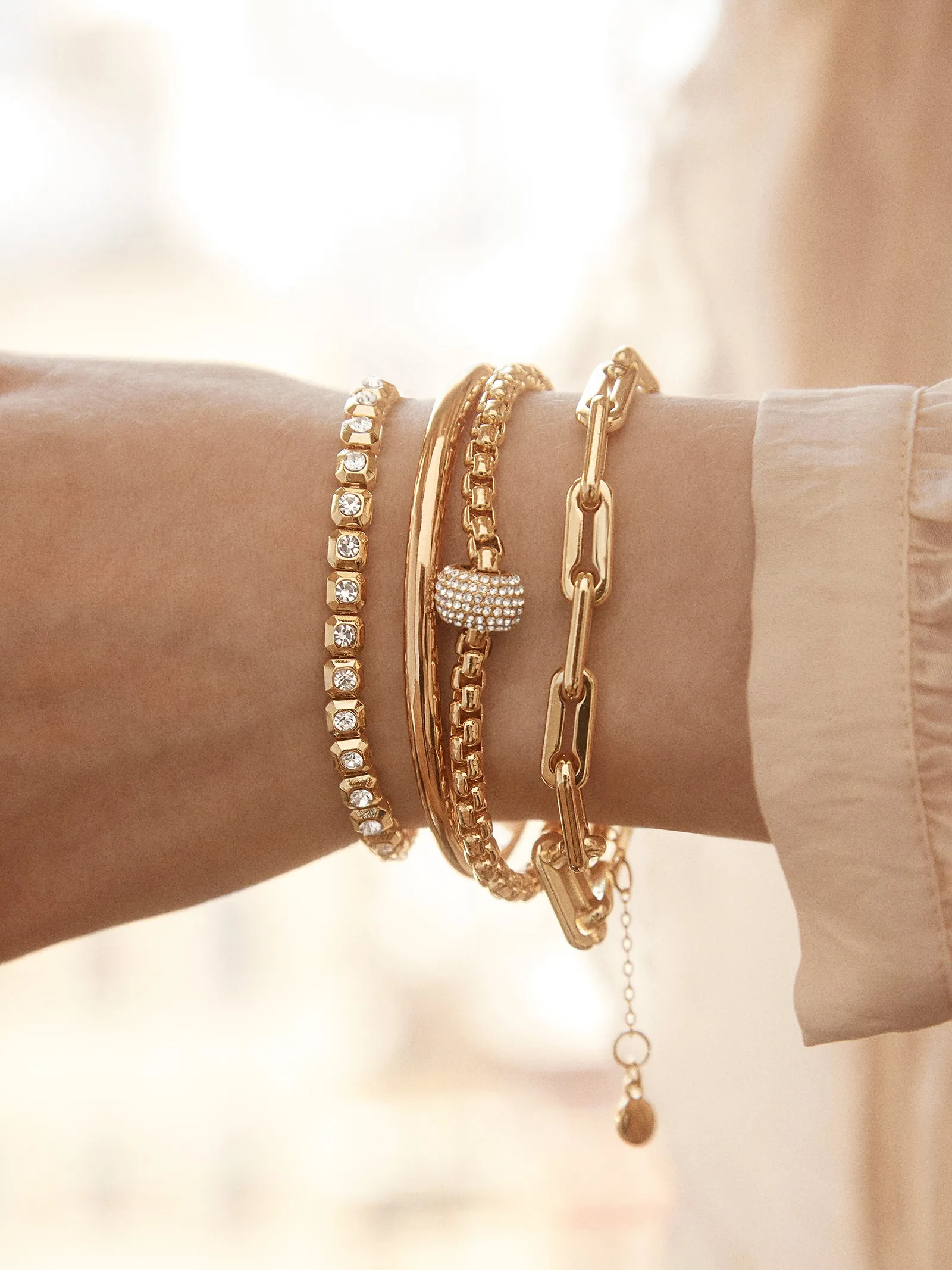 Megan Tennis Bracelet - Gold/Pavé sold by BaubleBar product image thumbnail 2