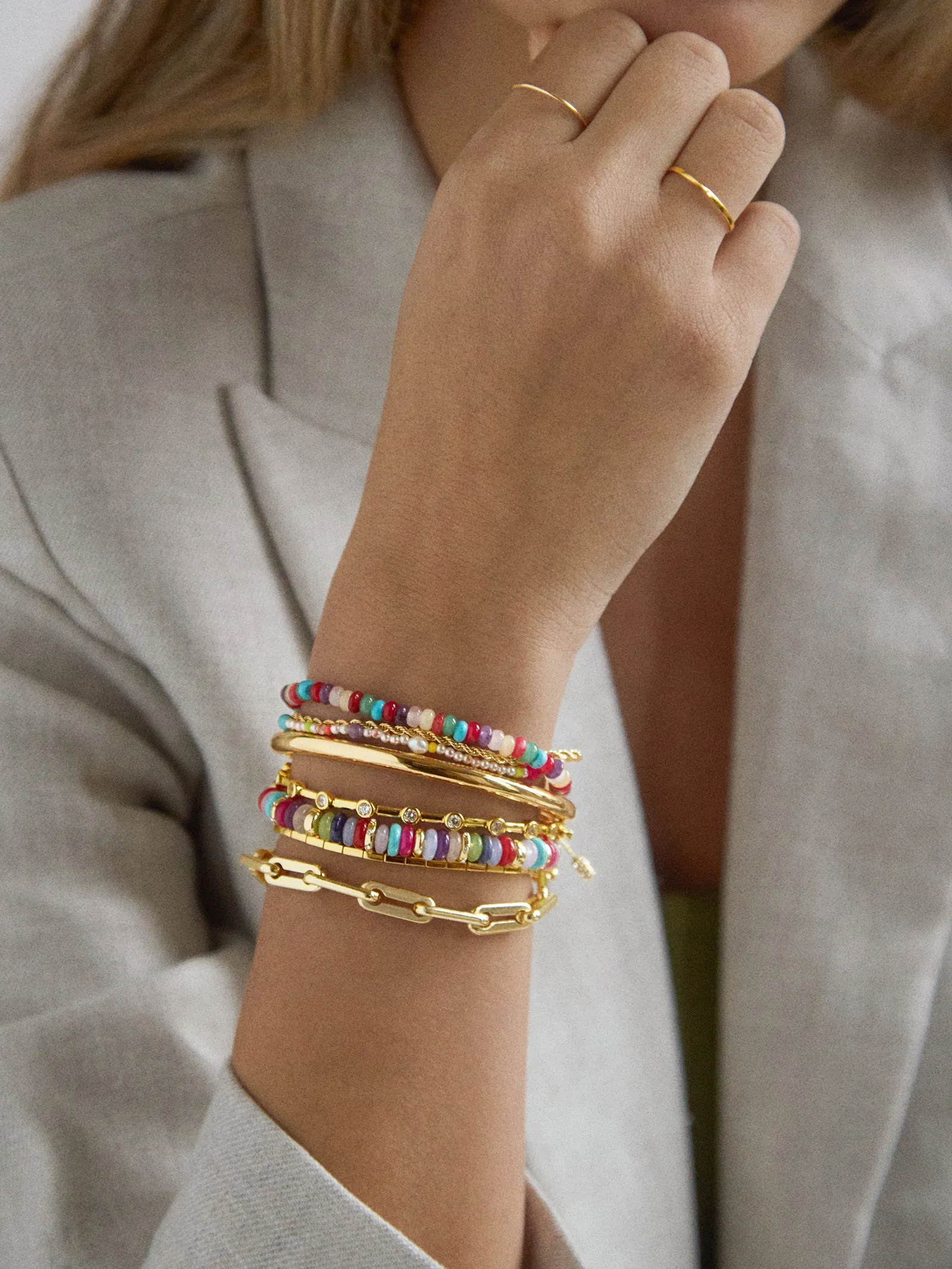 Paola Semi-Precious Bracelet - Gold/Multi sold by BaubleBar product image thumbnail 2