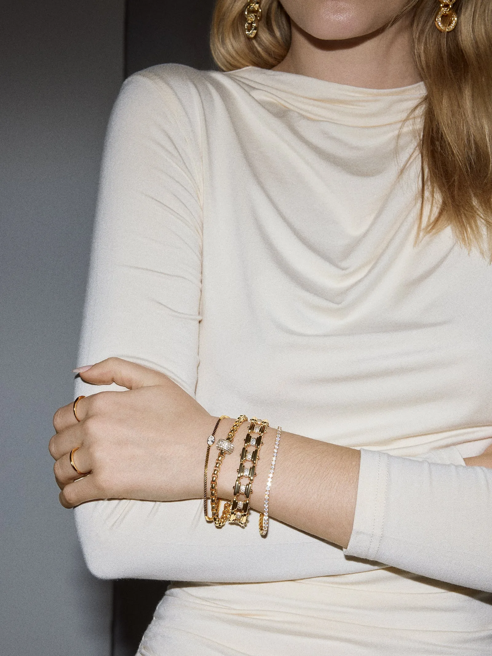Colette Bracelet - Gold/Pavé sold by BaubleBar product image thumbnail 2