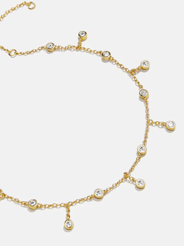 Leslie 18K Gold Anklet - Gold/Pavé sold by BaubleBar