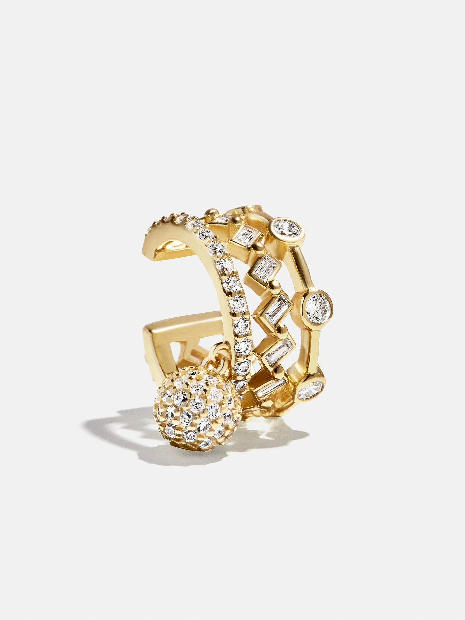 Simone 18K Gold Ear Cuff - Gold/Pavé sold by BaubleBar
